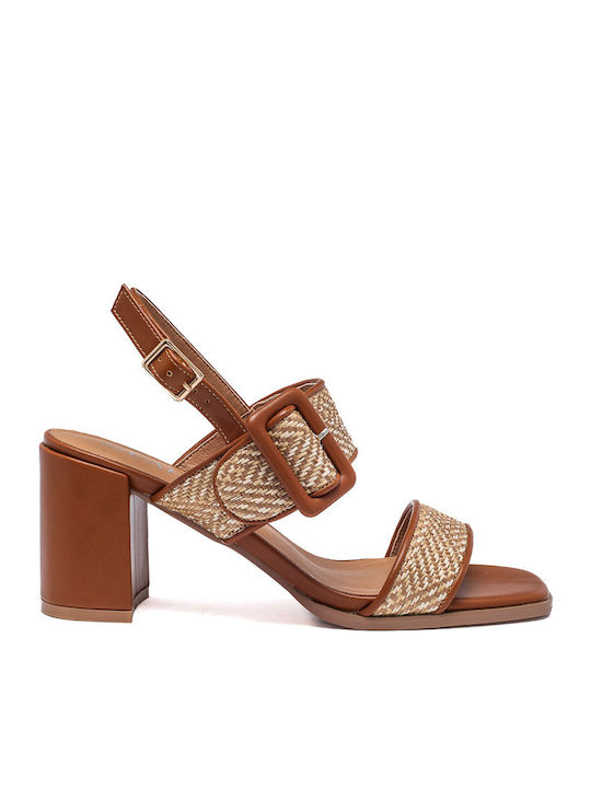 Damen Sandalen in Tabac Braun Farbe