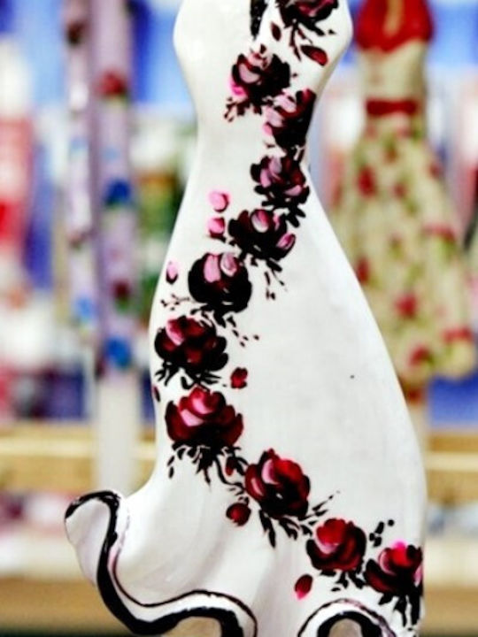 Easter Candle 3d White Dress Red Flowers 001477