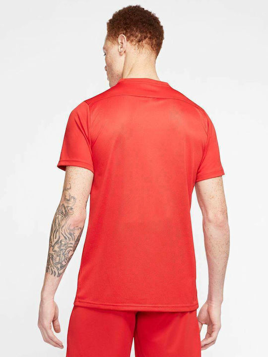 Nike Park VII Αθλητικό Ανδρικό T-shirt Dri-Fit Κόκκινο Μονόχρωμο
