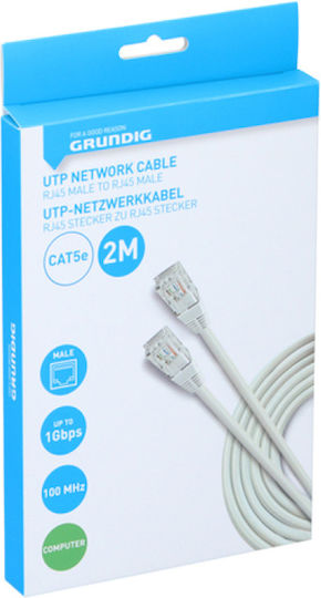 Grundig U/UTP Cat.5e (Gigabit) Καλώδιο Δικτύου Ethernet 2m Λευκό