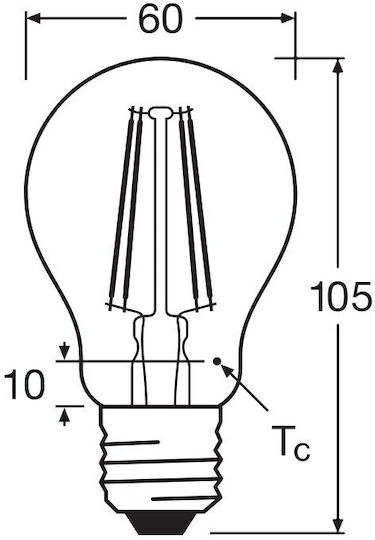 Ledvance Bec LED 7.5W pentru Soclu E27 Alb cald 1055lm