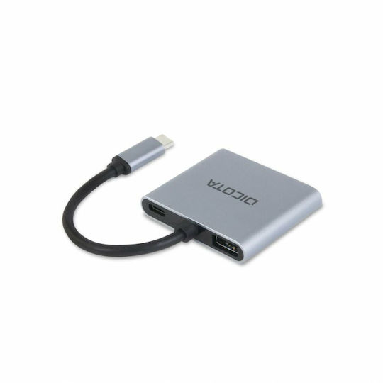 Dicota USB-C Docking Station with HDMI 4K PD and Support for 2 Monitors Gray (D32063)