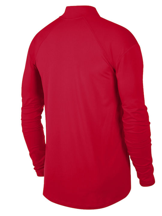 Nike Element Herren Sportliches Langarmshirt Dri-Fit Ausschnitt mit Reißverschluss Rot