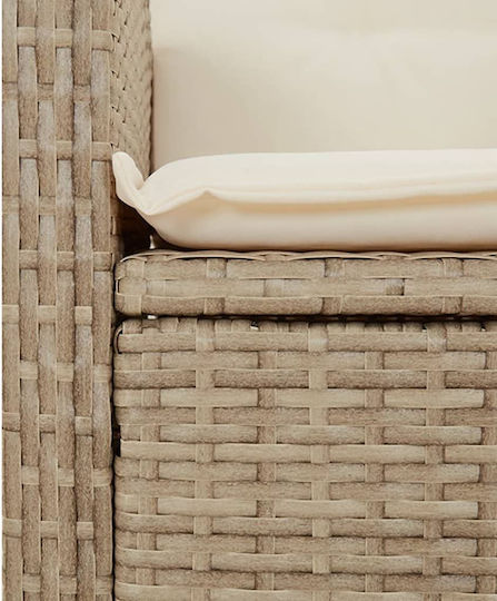 Garten- und Outdoor-Möbelsets 2 Stück Beige mit Kissen