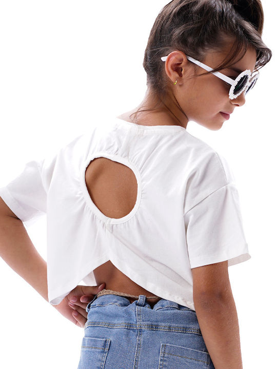 Energiers Kids Crop Top Short Sleeve Ecru