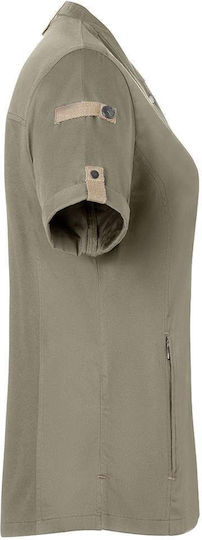 Karlowsky Coat Chef Female Green with Short Sleeve