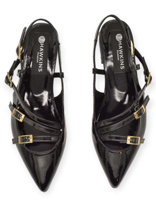 Hawkins Premium Patent Leather Ballerinas Black