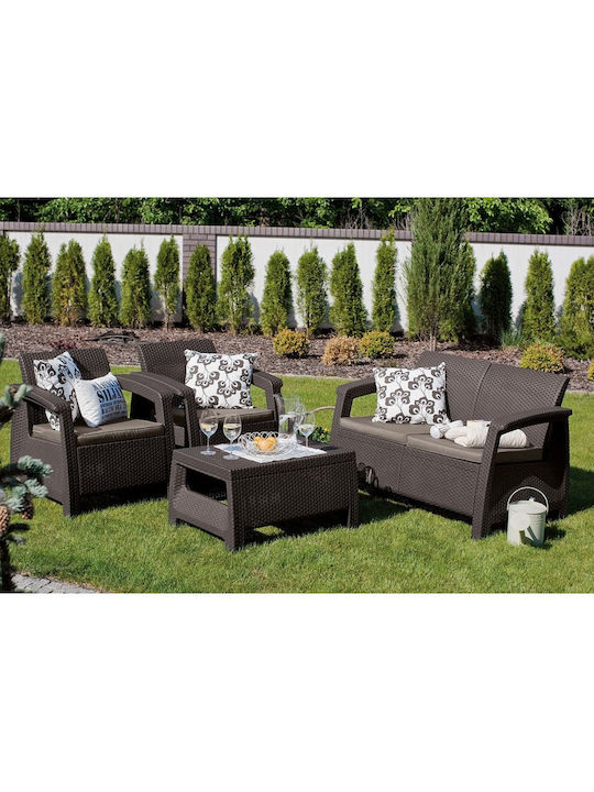 Set Outdoor Lounge Coffee with Pillows 4pcs