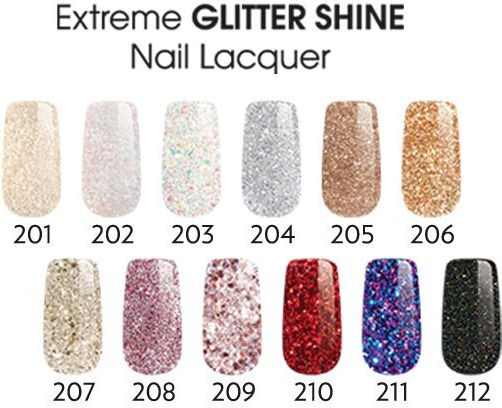 Golden Rose Extreme Shine Glitter Βερνίκι Νυχιών Μαύρο 212 10.2ml