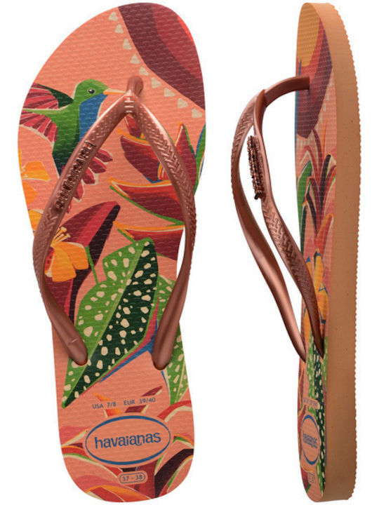 Slim Tropical Frauen Flip Flops in Orange Farbe
