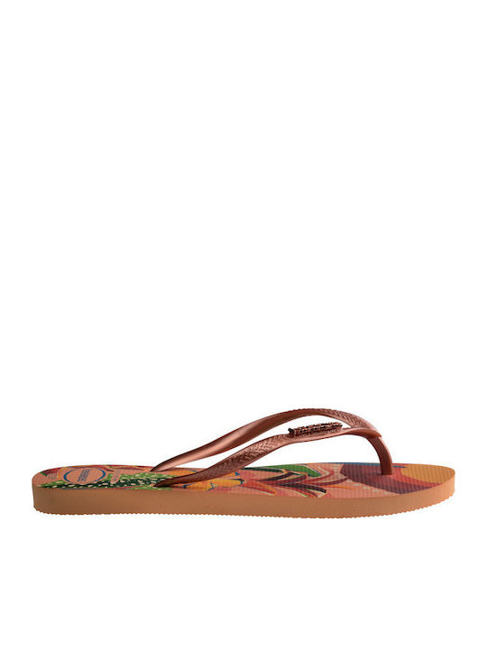 Slim Tropical Frauen Flip Flops in Orange Farbe