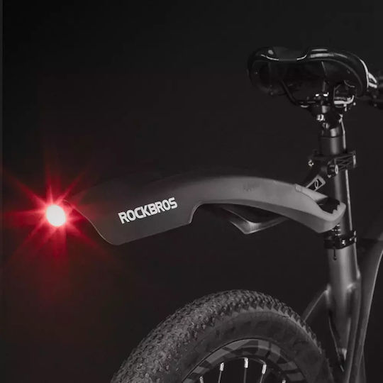Rockbros Dnb8001 Apărătoare de noroi cu lumină roșie cu led - negru