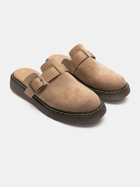 Luigi Flat Mules Beige