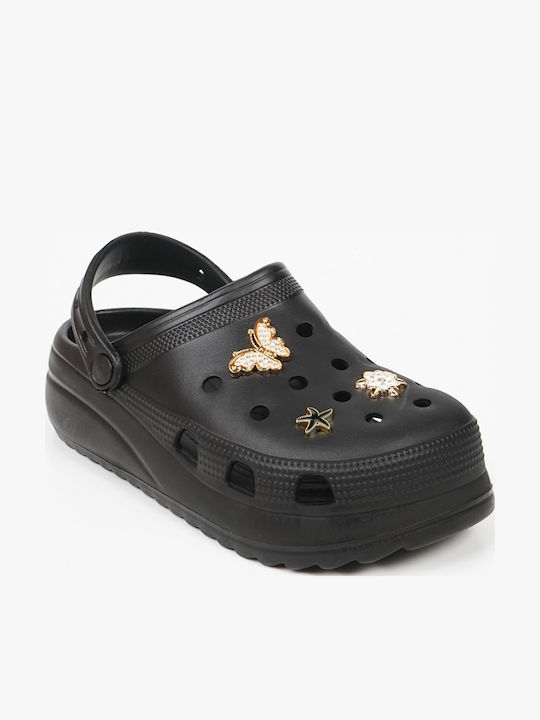 Piazza Shoes Γυναικεία Σαμπό Μαύρα