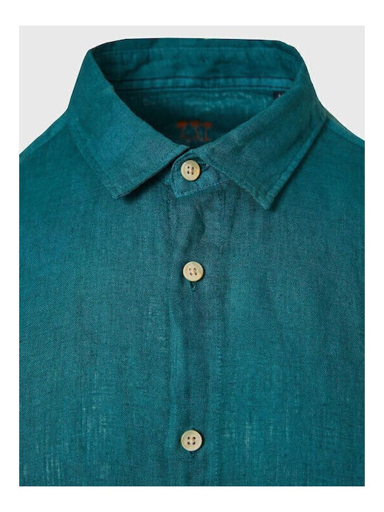Funky Buddha Λινό Πουκάμισο Deep Teal Funky Buddha Λινό Πουκάμισο Deep Teal