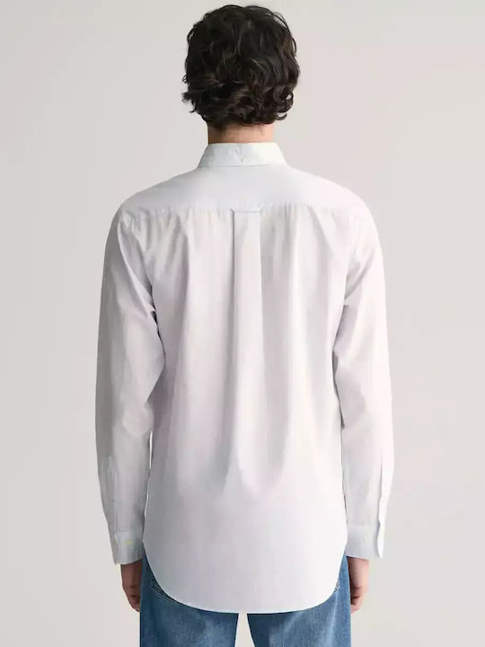 Long-sleeved Cotton Shirt Striped Blue