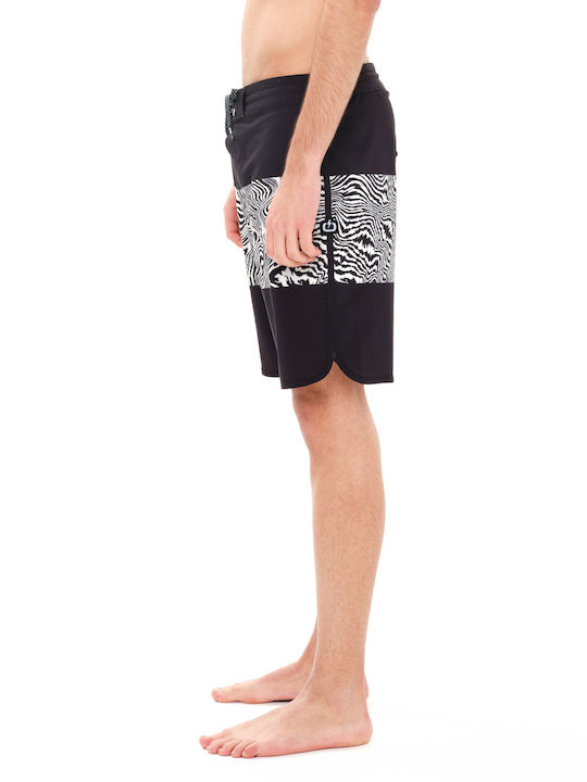 Men's Swimwear Bermuda Black with Patterns