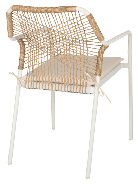 Outdoor Aluminum Chair Trotter White with Cushion 56x60x85cm