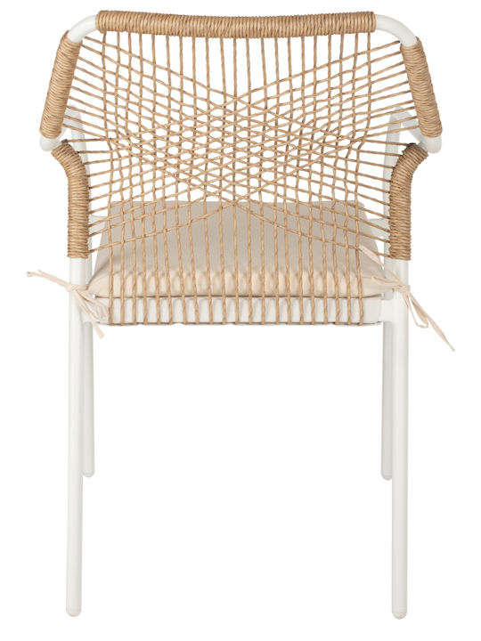 Outdoor Aluminum Chair Trotter White with Cushion 56x60x85cm