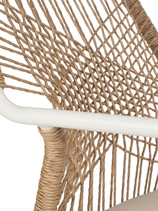 Outdoor Aluminum Chair Trotter White with Cushion 56x60x85cm
