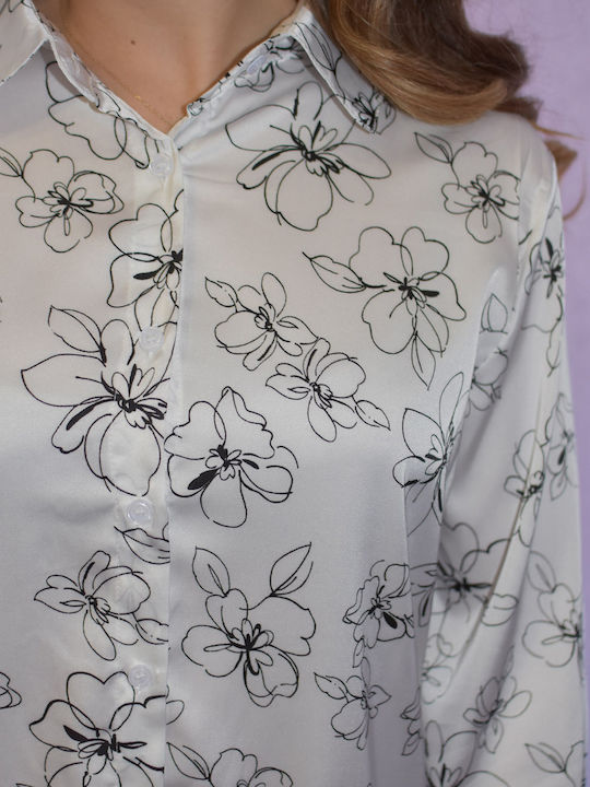 Women's Blouse Satin White