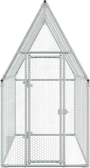 vidaXL Poultry Coop of Galvanized Steel L2 x W1.9 x H1m