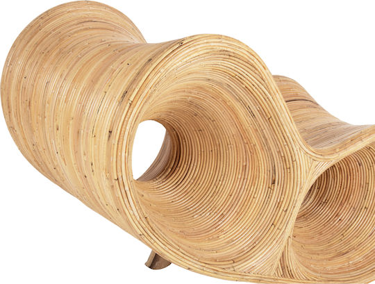 Πολυθρόνα Εξωτερικού Χώρου Rattan Curvy Lounge Φυσική 63x128x97εκ.