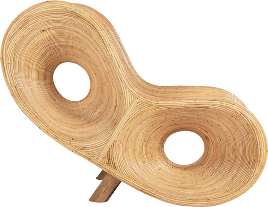 Πολυθρόνα Εξωτερικού Χώρου Rattan Curvy Lounge Φυσική 63x128x97εκ.