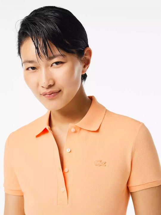 Lacoste Women's Polo Blouse Short Sleeve Orange