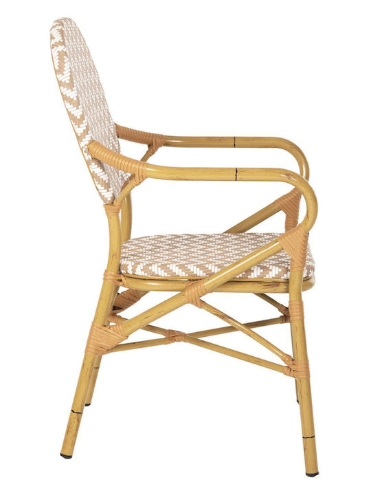 Gartenstühle Aluminium Bamboo Look Braun 55x58x95cm