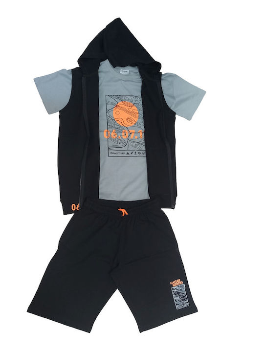 Trax Kids' Set with Shorts Summer 3pcs Black