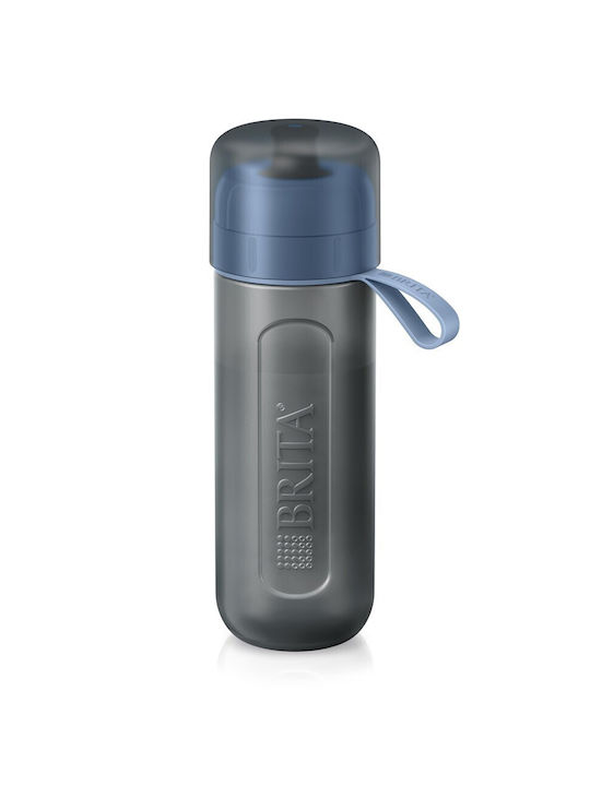 Brita Active Plastic Water Bottle with Mouthpiece and Filter 600ml Blue
