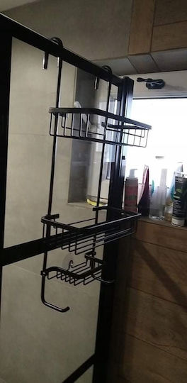 Montat pe perete Raft Baie Metal 63x14x28.5cm Neagră