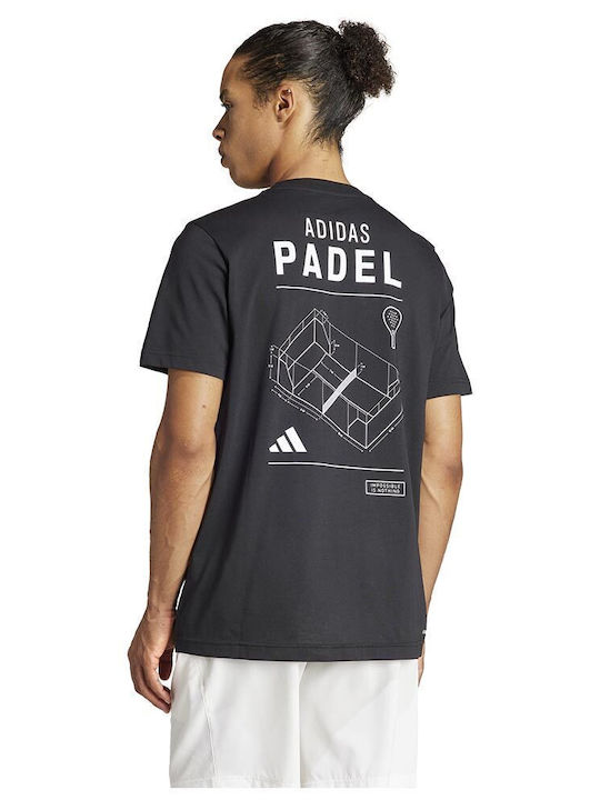 Adidas Padel Ανδρικό Αθλητικό T-shirt Κοντομάνικο Μαύρο