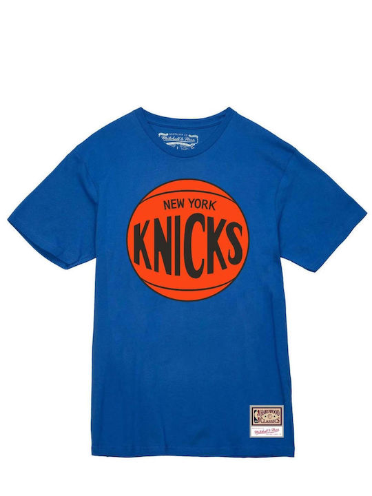 Mitchell & Ness Ανδρικό Αθλητικό T-shirt Κοντομάνικο Μπλε