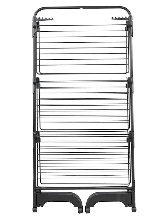 vidaXL Folding Floor Clothes Drying Rack Made of Metal with 42m Hanging Length