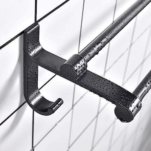 Calea ferată de Baie Dublă De Perete cu șuruburi ​60x11cm Inox Negru