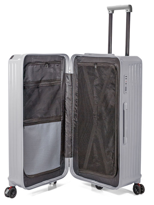Benzi Medium Hard Gray Suitcase With 4 Wheels Height 62cm