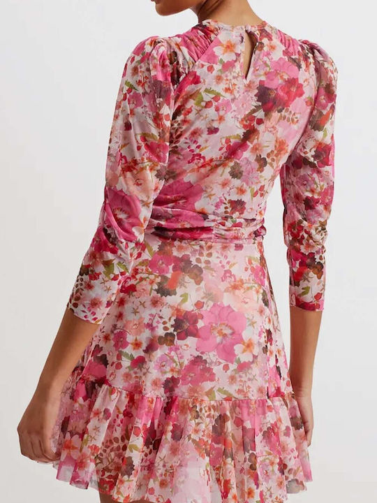 Ted Baker Mini Evening Dress with Sheer Pink