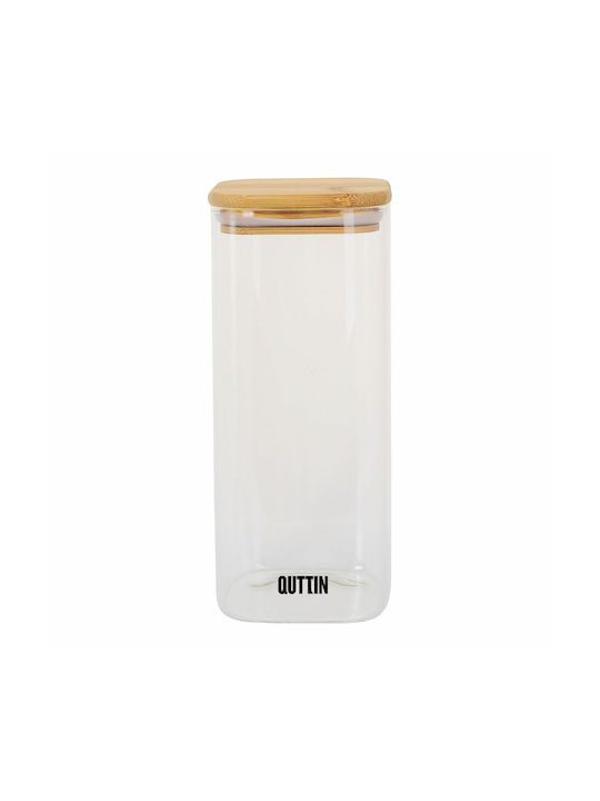 Quttin Set of 12pcs Jars General Use with Lid Glass Transparent 12cm