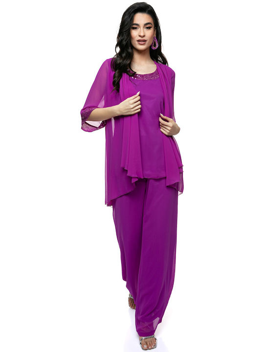 RichgirlBoudoir Women's Purple Set with Trousers