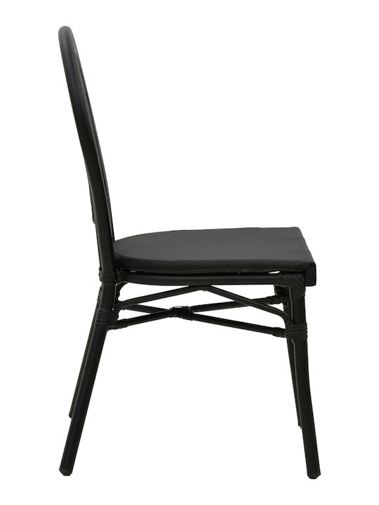 Outdoor-Stuhl Aluminium Nacia Schwarz 45x59x85εκ.