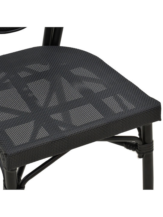 Outdoor-Stuhl Aluminium Nacia Schwarz 45x59x85εκ.