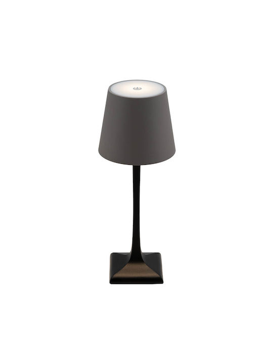 Securit Metall Tischlampe LED mit Gray Schirm und Schwarz Basis