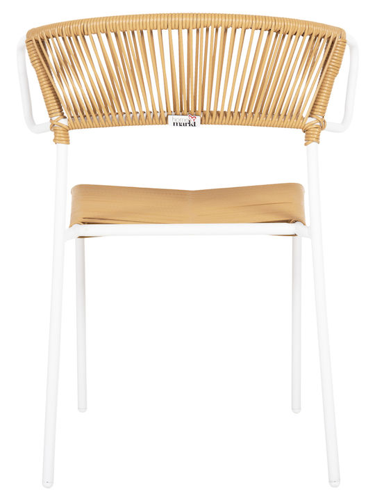 Scaun de exterior Rattan Suki Alb 54x62x80cm