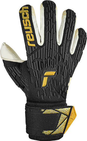 Reusch Attrakt Freegel Gold X Glueprint Finger Support Голмански ръкавици за Възрастни Черен