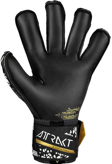 Reusch Attrakt Gold X Evo Cut Finger Support Голмански ръкавици за Възрастни Черен