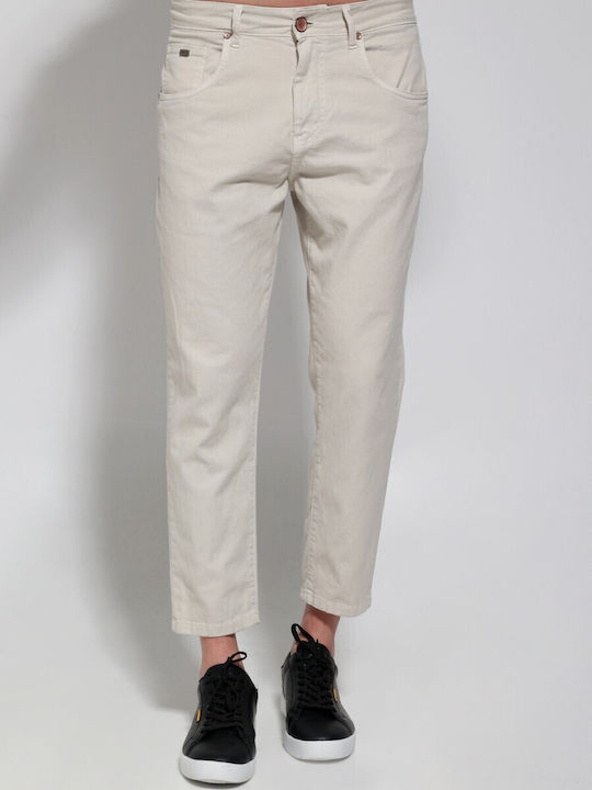 Herren Jeanshose Gekürzt Beige