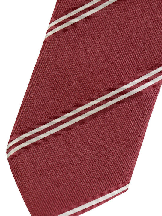 Hugo Boss Ανδρική Γραβάτα Συνθετική με Σχέδια σε Μπορντό Χρώμα
