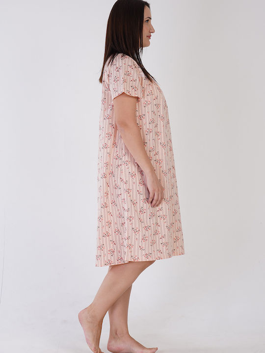 Vienetta Secret Sommer Damen Nachthemd Rosa